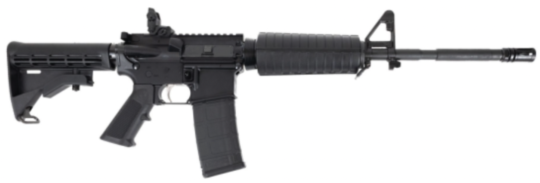 DPMS DR-15 M4 223REM RIFLE 16" CLASSIC HG, BLACK A2 POST, MAGPUL REAR 1-30RD